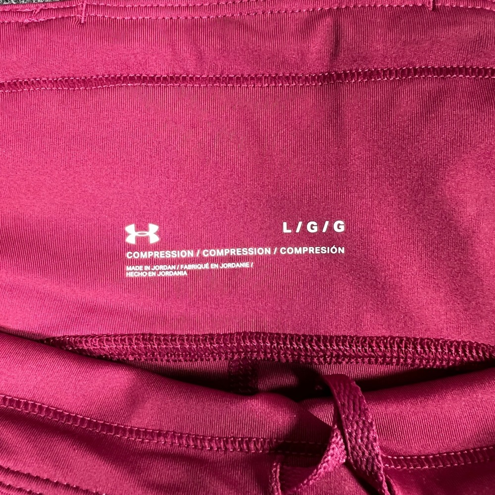 Under Armour Pink HeatGear Compression Leggings Womens Large Activewear Running